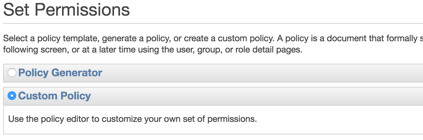 Create AWS IAM Group - Custom Policy