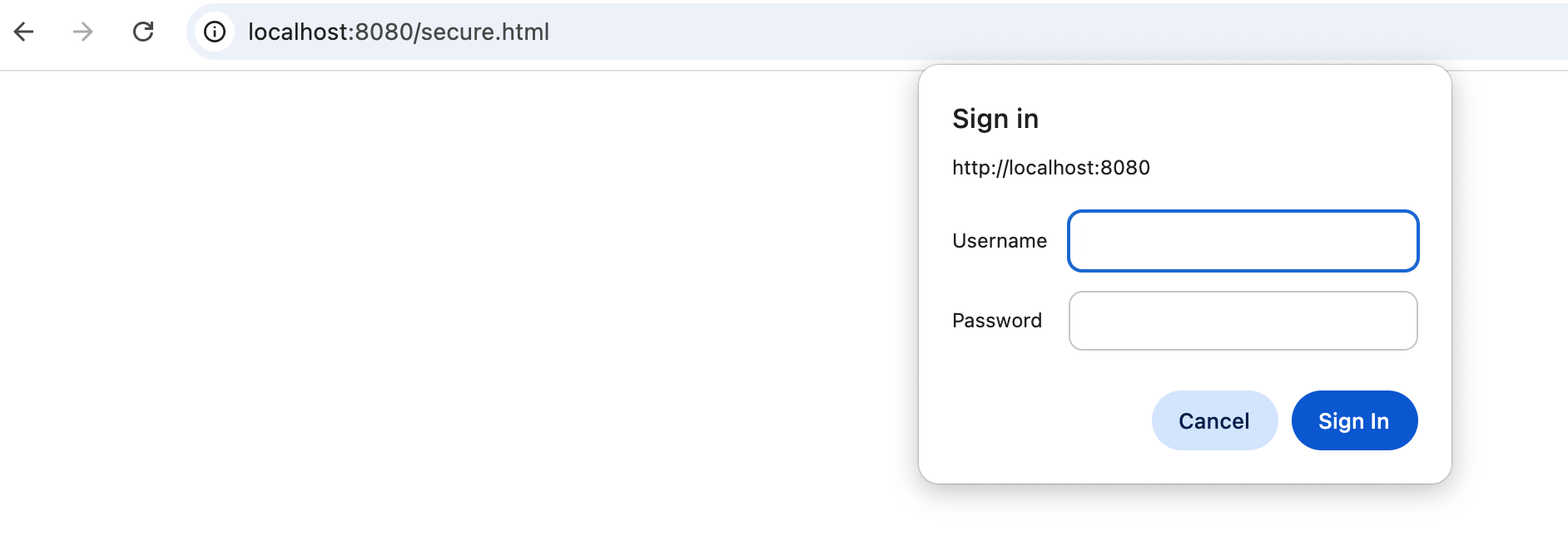 Web HTTP Basic Authentication Login popup
