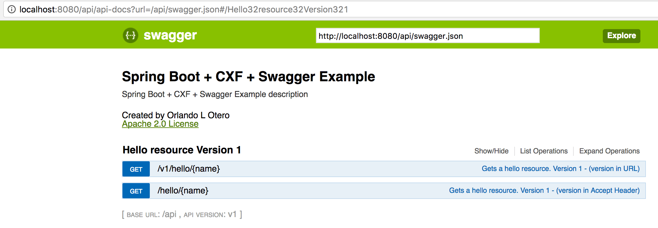 using Spring Boot, CXF and Swagger