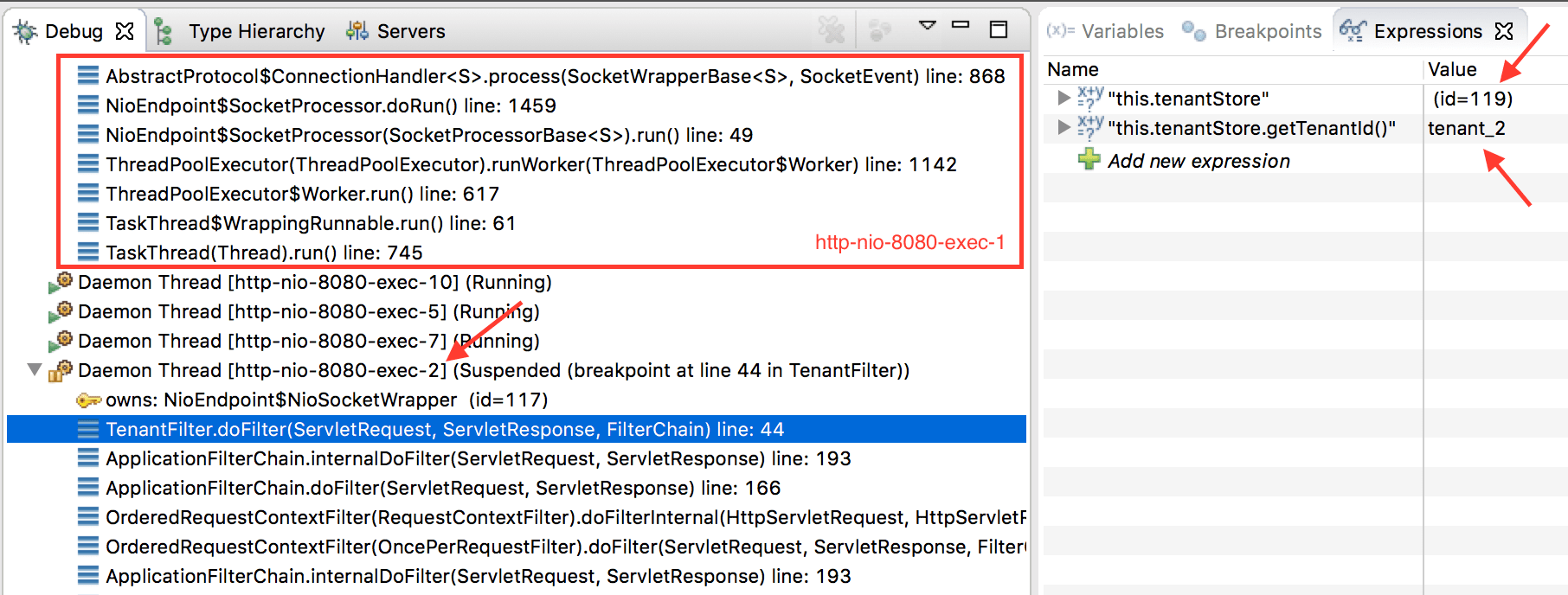 TenantFilter breakpoint request #2